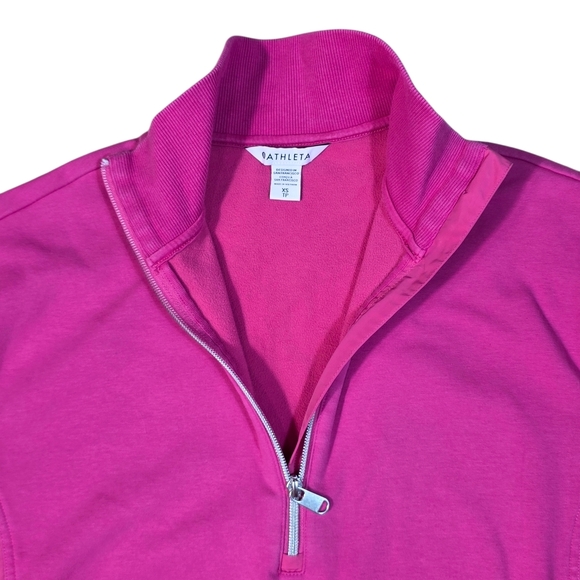 Athleta Triumph Hybrid Half Zip Sweatshirt Salvia Pink Size XS - Picture 5 of 9